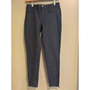 Calvin Klein 2 NWT charcoal stretchy cropped dress pants w-zippered hem detail